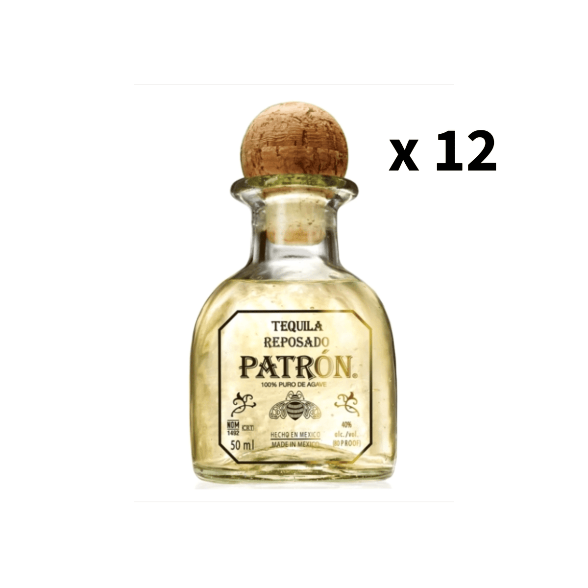 Patron Reposado Tequila Miniature (12 Pack of 50 ml)